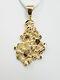 14k Solid Yellow Gold Natural Diamond Nugget Pendant (9778)