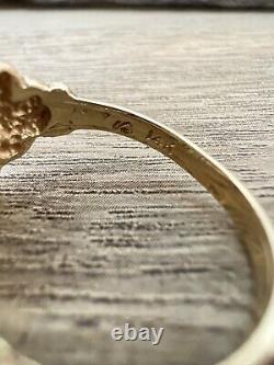 14k Yellow Gold Cocktail Nugget Ring Band Ladies Or Men's Pinky