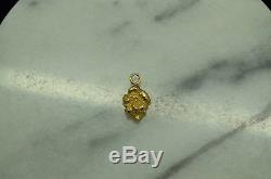 14k Yellow Gold Natural Gold Nugget Pendant Charm -small