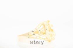14k Yellow Gold Nugget Lucky Horseshoe Ring, size 11.25 MR358