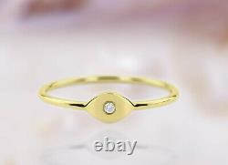 14k solid gold ring natural diamond ring nugget signet ring gift for her DJR0396