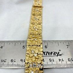 14kt Yellow Gold and Diamond 1/2 x 8 3/4 Nugget Bracelet