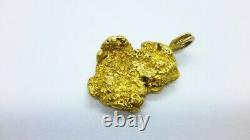 18 to 22K Natural Yellow Gold Nugget Pendant
