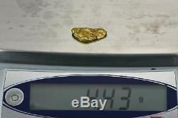 #187 Alaskan BC Natural Gold Nugget 4.43 Grams Genuine