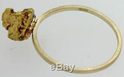 1880s Antique Victorian Estate Solid 22k Yellow Gold Natural Gold Nugget Ring
