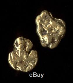 18K 2.26 Gram Fine Solid Yellow Gold 9mm Natural Nugget Stud Earrings YY