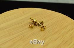18k-20k Natural Alaska Gold Nugget Stud Earrings 1.8 Grams
