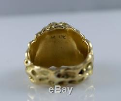 18k YELLOW GOLD LARGE NATURAL STAR SAPPHIRE HEAVY NUGGET RING 38.1 Grams NR