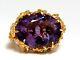 19.30ct Natural Amethyst Diamonds Nugget Cluster Ring 14kt