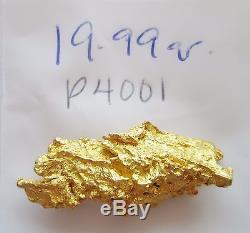 19.99 Gram Great Quality, High Purity Natural Alaska Placer Gold Nugget # P 4001