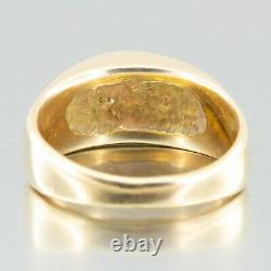 1980's Vintage Retro 14K Yellow Gold Natural Gold Nugget Gents Ring Size 10