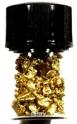 2.000 Grams Alaskan Yukon Bc Natural Pure Gold Nuggets #10 Mesh W Bottle (#b100)