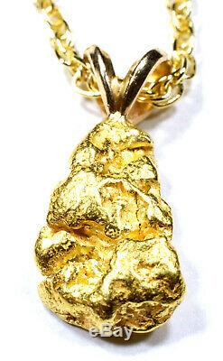2.118 Grams Alaskan Yukon Bc Natural Pure Gold Nugget Pendant (#p207)