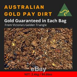 2.4kg / 84.66oz AUSTRALIAN NATURAL GOLD PAYDIRT Guaranteed Gold Pay Dirt