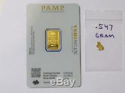 2.5 gram Gold Credit Suisse and Natural Gold Nugget. 547 Grams