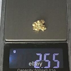 2.55 grams Natural Native Australian Solid High Quality Alluvial Gold Nugget