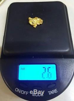 2.6 Grams Australian Natural Pure Gold Nugget Genuine 94-98% Pure