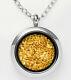 2.9 Gram Alaska Natural Gold Nuggets With 20mm Locket Pendant Necklace 20 50cm