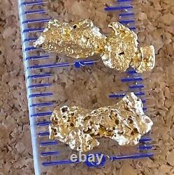 2 genuine, natural, Australian gold nuggets 1.30 gram