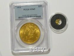 $20 Liberty Head Gold Double Eagle MS63 and Natural Gold Nugget