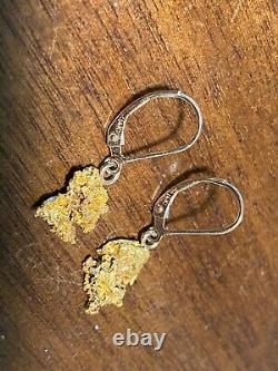 22K Yellow AFRICAN Gold Natural Placer Nugget Earrings 4.20 grams total