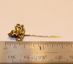 22k Natural Formed Gold Nugget made into Stick Pin 3.0 Grams