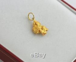 24K Gold Nugget Charm Natural Solid Necklace Bracelet Pendant Pure YG 4.00 Gr