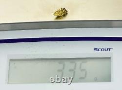 #275 Alaskan BC Natural Gold Nugget 3.35 Grams Genuine