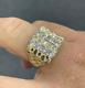 2ct Round Cut Real Moissanite Double Nugget 14k Yellow Gold Plated Ring Size 10