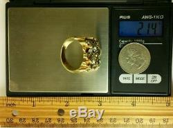 3.00 Carat T. W. Manly Round Diamond Nugget Ring 10k Solid Gold chunky & heavy