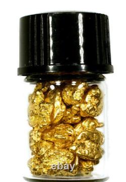 3.500 Grams Alaskan Yukon Bc Natural Pure Gold Nuggets #6 Mesh W Bottle (#bg600)
