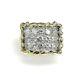 3.75 Carats T. W. Mens Diamond Nugget Ring 18k Two Tone Gold 37 Grams 0.75 X 1.10
