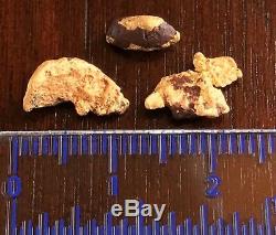 3 genuine, natural Australian Gold Nuggets 2.18 grams