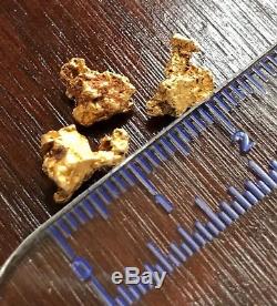 3 genuine, natural Australian Gold Nuggets 2.89 grams
