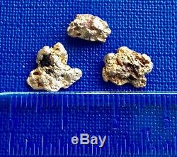 3 genuine, natural, Australian gold nugget 4.25 gram gross