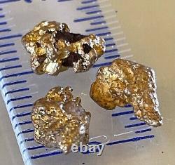 3 genuine, natural, Australian gold nuggets 1.72 gram