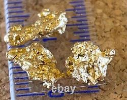 3 genuine, natural, Australian gold nuggets 1.87 gram