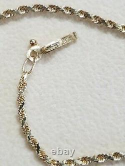 30 Natural 14K Yellow Gold 1 mm Rope Chain Necklace 5.90 Grams Lobster Nugget $