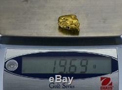 #372 Alaskan BC Natural Gold Nugget 19.69 Grams Genuine