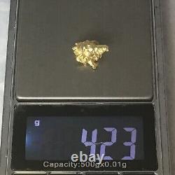 4.23 grams Natural Native Australian Solid High Quality Alluvial Gold Nugget