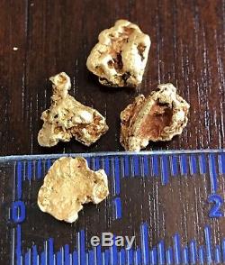4 genuine, natural Australian Gold Nuggets 2.93 grams