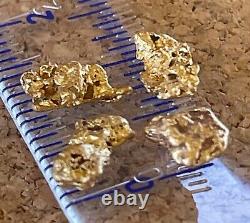 4 genuine, natural, Australian gold nuggets 1.52 gram