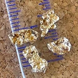 4 genuine, natural, Australian gold nuggets 1.52 gram
