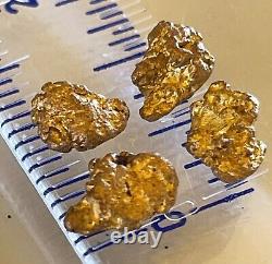 4 genuine, natural, Australian gold nuggets 1.86 gram