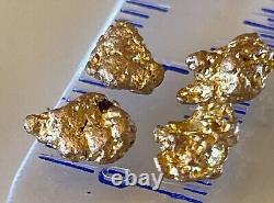 4 genuine, natural, Australian gold nuggets 1.86 gram
