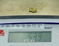 #410 Alaskan BC Natural Gold Nugget 5.39 Grams Genuine