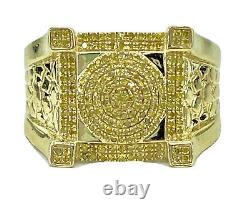 49 ct NATURAL fancy yellow DIAMOND mens nugget pinky ring SOLID yellow GOLD