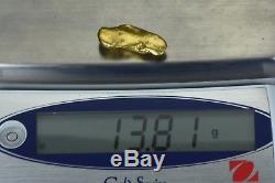 #495 Alaskan BC Natural Gold Nugget 13.81 Grams Genuine