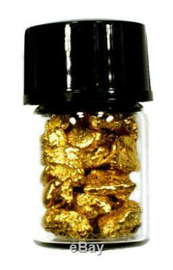 5.000 Grams Alaskan Yukon Bc Natural Pure Gold Nuggets #6 Mesh W Bottle (b600)