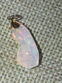 5.5cts AAA Natural solid fire Opal 9ct yellow gold pendant charm nugget